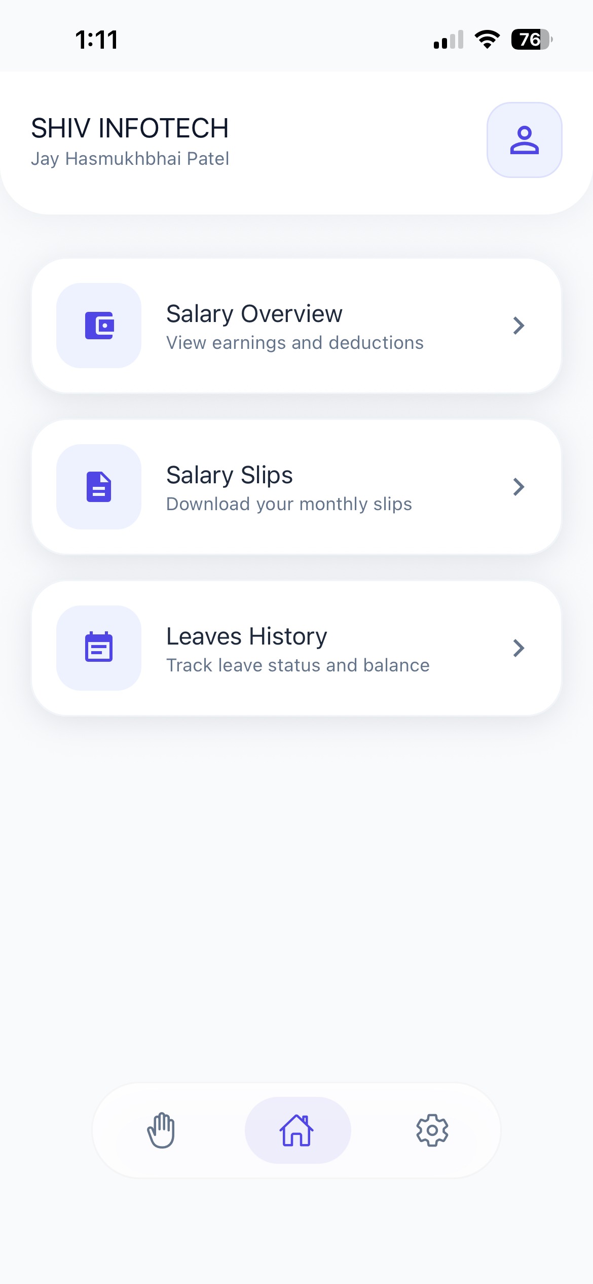 HR Fusions Attendance Screen